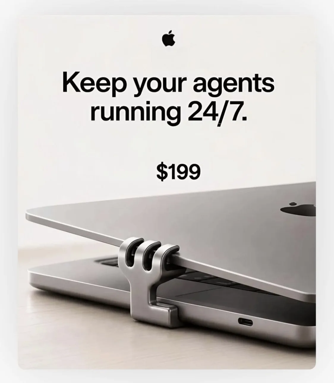 Мем Apple про агентов 24/7